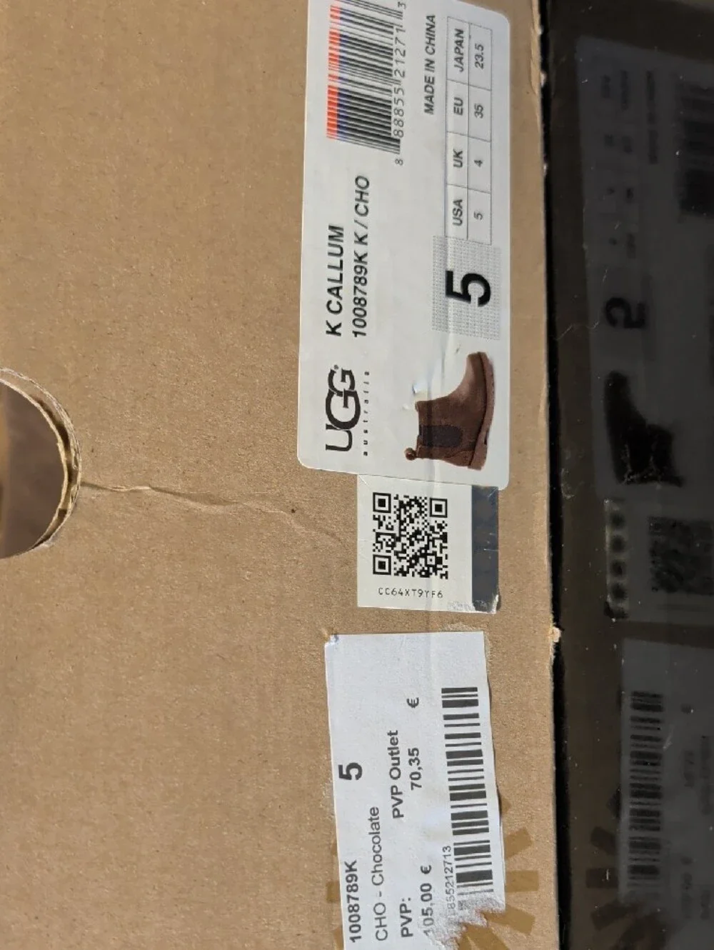 UGG Kids Callum Chelsea Boots Mix Matched Sizes L6 R5 Exc Box   Chelsea Boot